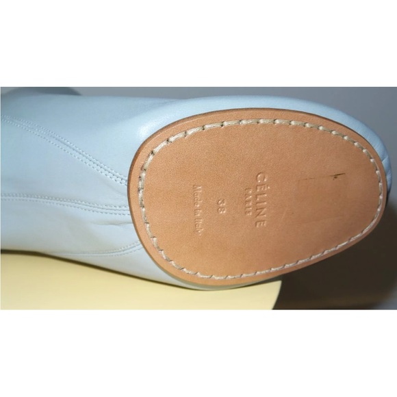 $1400 CELINE LAMBSKIN LEATHER BALLET RELOADED GREY BOOT 80 SIZE 38 - Picture 7 of 9
